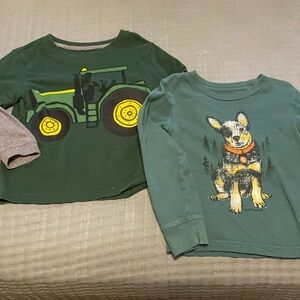 Carhartt boys 3t blue heeler puppy long sleeve tee and John Deere 3t tractor